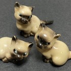 Hagen Renaker Vtg Mini Siamese Cat Figurines Porcelain Set Of 3 Kittens see Read