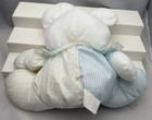 Vintage Fisher Price Baby Puffalump Mouse Rattle Plush 1988 White Blue Pink