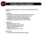 Thule 4l Uptake Hydration Pack     Includes 84 5oz Water Bladder  Black Backpack