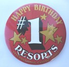 Lot 3  Resorts International Pins Pinbacks Birthday Billy Lucky Casino Hotel Vtg