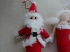 Vintage Rare Set Santa   Ms Claus Felt Outfits Christmas Ornaments