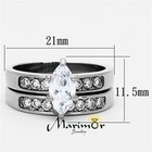 1 65ct Marquise Cut Cubic Zirconia Stainless Steel 316l Wedding Ring Set Sz 5-10