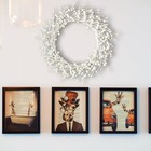 Pearl White Pip Berry Wreath For Front Door  20 Inch Winter Wreaths Wall Hang   