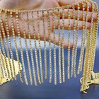 Glitter Crystal Rhinestone Tassel Fringe Trim Chain Beaded Diy Sewing Craft 10cm