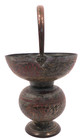 Antique Indian Engraved Chased Kashmir Brass Hindu Holy Water Pot Vessel 7 