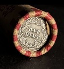 Unsearched Estate Wheat Cent Roll With Barber Dime   Indian Head Enders