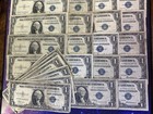 44 Piece Lot Silver Certificate One Dollar Bills - 1935 Mostly - Bulk Lot