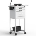 New Metal Salon Trolley Cart  Hair Stylist Station With 3 Lockable Drawers