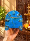 Vintage Blue Wooden Treasure Chest Box Rustic Jewelry Storage Trunk Indian Decor