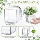 6 Pieces 6  X 6  Acrylic Square Vases For Centerpieces Clear Plastic Vase Cube