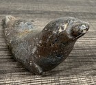Vintage Signed Inuit Soapstone Seal Sculpture Hand Carved Arctic Art 5 5   