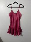 Vtg 90s Y2k Lingerie Babydoll Nightie Slip Satin Usa Whimsy Goth Rockabilly M