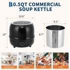 10 5qt 13 7qt Electric Round Drum Soup Warmer W  Knob-controlled Adjustable Temp