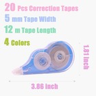 20 Pcs 39 4 Ft Colorful Correction Tape  White Wrong Out Tape Roller Bulk For   