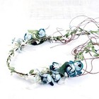 Flower Headband Rose Floral Headpiece Women Crown Leaf Bohemian Hair Hoops 
