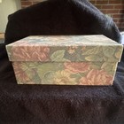 Floral Rectangular Decorative Storage Box With Lid  Multicolor Cardboard paper