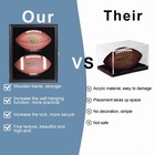 2 Football Display Case Wall Mount Lockable Clear View Full Size Anti Fade Uv Pr