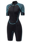 Shorty Wetsuit For Women 3mm  Neoprene Diving Suit Front Zip Scuba Dive Skin    