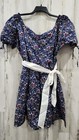 Unique Vintage Navy Mushroom Botanica Print Dakota 50 s Flare Dress Size Medium