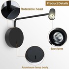  Wall Mounted Reading Light For Bedroom Led Hardwired Sconce With Switch Black