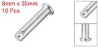 Single Hole Clevis Pins 8mm X 35mm Flat Head Zinc-plating Steel  10 Pcs