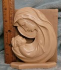Vintage Plastic Virgin Mary And Baby Jesus Wall Plaque Decor Image