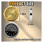 Glsowee 2pcs Car Mini Clock  Luminous Clock With Adhesive  Black gold 