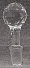 Vintage 4 3 16  Clear Glass Multi Faceted Decanter Bottle Stopper Tapered Peg