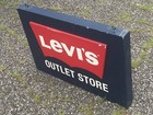 Levi s Outlet Store Sign  Original Vintage Logo Solid Wood