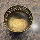 Vintage Filigree Brass 3 Footed Planter Pot Patina Bowl Dish   Home