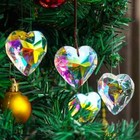 45mm Suncatcher Faceted Heart Prism Crystal Pendant Rainbow Glass Chandelier