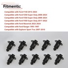 10pcs Tailgate Molding Rivet Clips N807673-s F150 F250 