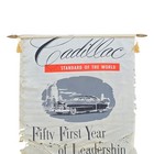 1950s Cadillac 50th Anniversary Silk Banner Vintage Advertising Dealership 1953