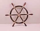 Antique Brass Wood Nautical Maritime Ships Steering Wheel 23 