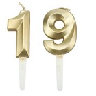 Birthday Candle Gold Number 19 Big 13cm 19th Party Cake Decoration Anniversary