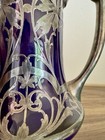 Antique Eamco Cobalt Silver Overlay Coffee Chocolate Pot Trenton Art Nouveau