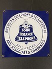 Long Distance Telephone Bell System 8x8 Porcelain Vintage Repro Sign Ande Rooney