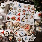 Christmas Robins Uv-dtf Crystal Cold Rub On Transfers Stickers For Glass Decals