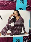 Nautica Womens 2 Piece Fleece Pajama Sleepwear Set  Geometric  2x Nwt
