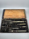 Rare Antique German Drafting Instruments Set C 1900 Patent No  44741 Wood Case