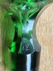 Vintage Emerald Green Bottle Decanter Glass Stopper Only Diamond Cut