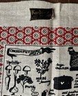 Vtg Handprinted 100  Linen Kitchen Towel 17   x29   