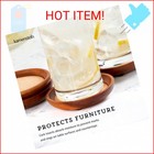 Kamenstein 4-piece Acacia Wood Coaster Set With Cork Inserts - Drink Coasters Se