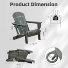 4pcs All-weather Hdpe Folding Adirondack Chair Fire Pit Chair W cup Holder grey