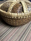 Vintage Hand Made Woven Raffia Wicker Nesting Baskets Set Of 7