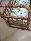 Antique Baby Cradle Spindle Bed 36x20   30 h Walnut     Beautiful