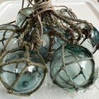Glass Fishing Float Buoy Ball Vintage Japanese Set Of 7 Dia  5-6cm Net Japan