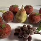 Set Of 10 Vintage Sugar Beaded Fake Artificial Fruit Apples Pear Grapes Lot