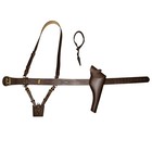 Sam Browne Belt shoulder Strap gun Holster sword Frog   Knot Brown Leather Adult