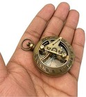 Solid Brass Sundial Compass Vintage Style Pocket Nautical Handmade